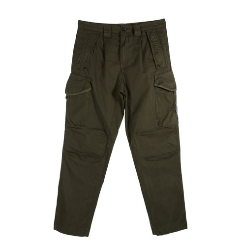 C.P. Company Stretch Sateen Pants Loose Fit Ivy Green 683 13CMPA123A-005529G Degli Uberti